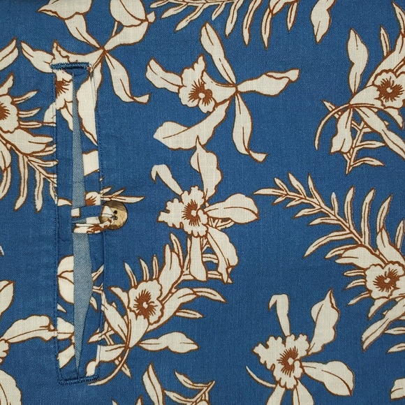 RODD & GUNN  Sports Fit Blue Floral Print Button Up Camp Shirt Medium Casual - Picture 6 of 9